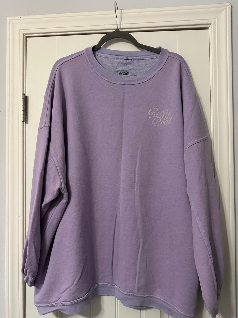 aerie Lavender Oversized Crewneck Sweatshirt